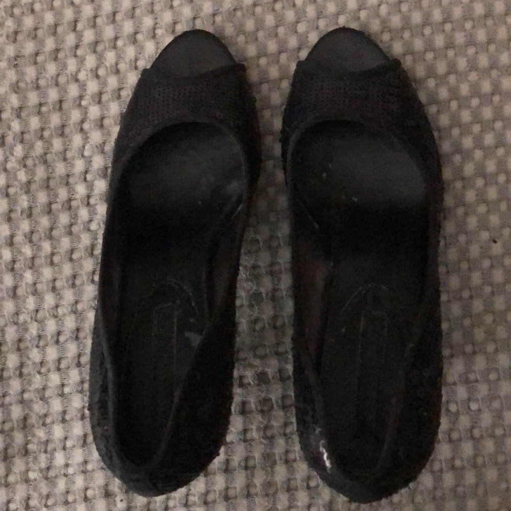 Banana Republic Navy Sequins Peep Toe Heel